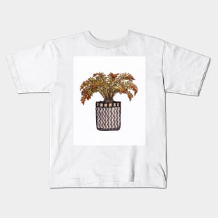 Houseplant Palm in Basket illustration Kids T-Shirt